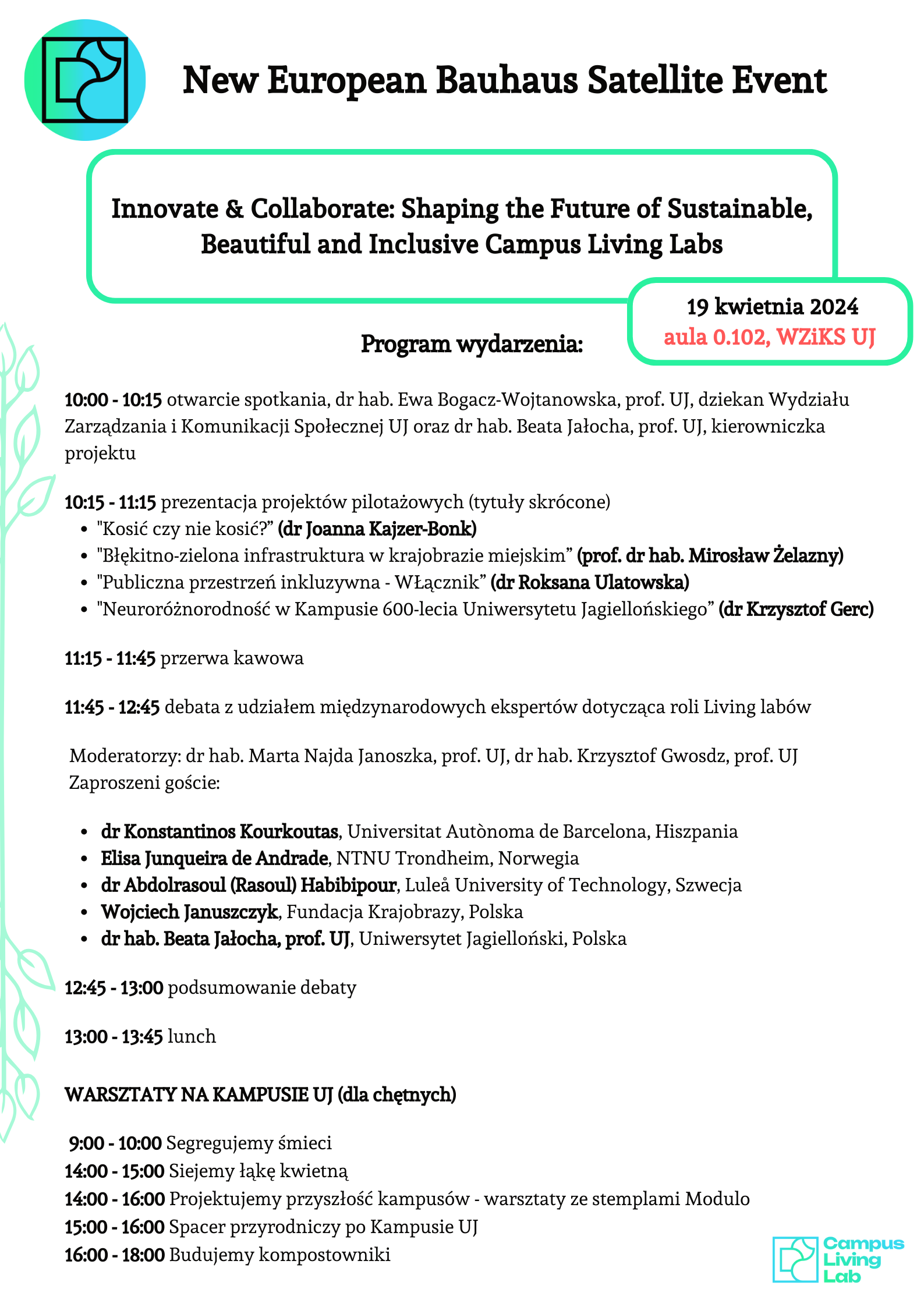 Program wydarzenia